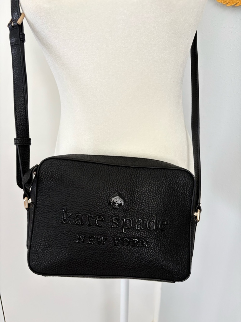 kate spade Black Embossed Leather Wristlet